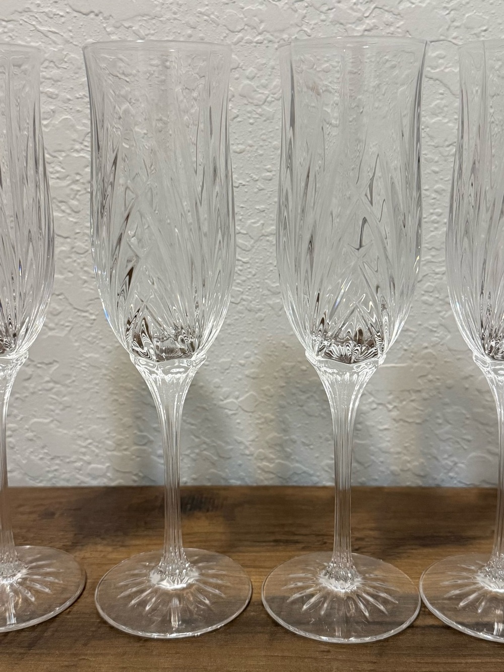 Cristal d’Arques Cortney 4-Flute Champagne Set 24% Lead Crystal Glasses France